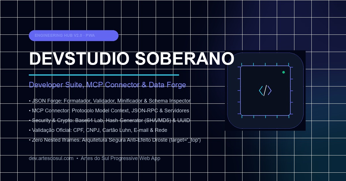 Screenshot do site DevStudio Soberano • Engineering Hub PWA