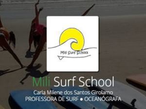 Screenshot do site Mili Surf School