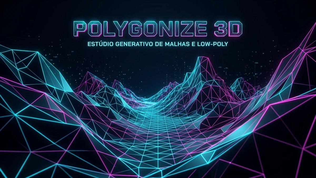 Screenshot do site Polygonize 3D • Generative Mesh Studio
