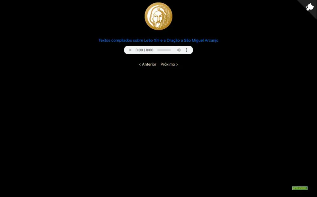 Screenshot do site Oração de São Miguel