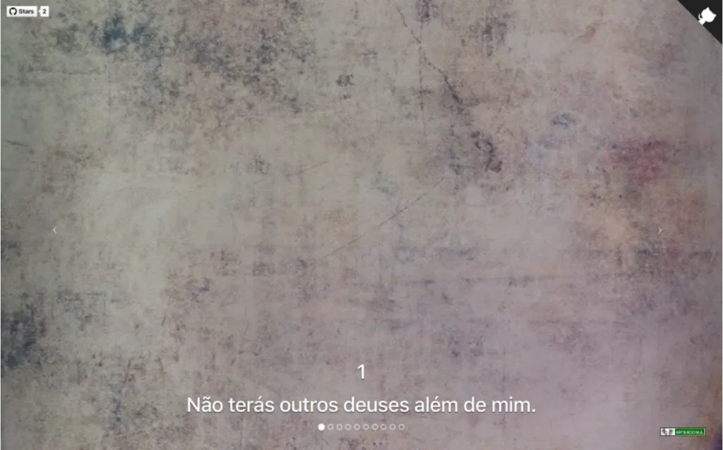 Screenshot do site Os 10 Mandamentos
